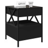 Mesa de cabeceira com luzes LED Infinity 40x40x51 cm preto 5