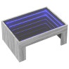 Mesa de centro con Infinity LED gris Sonoma 70x50x30 cm 3