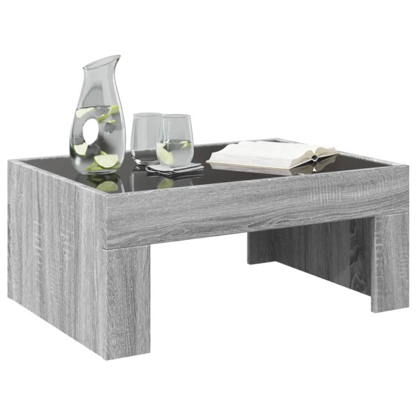 Mesa de centro con Infinity LED gris Sonoma 70x50x30 cm M 5