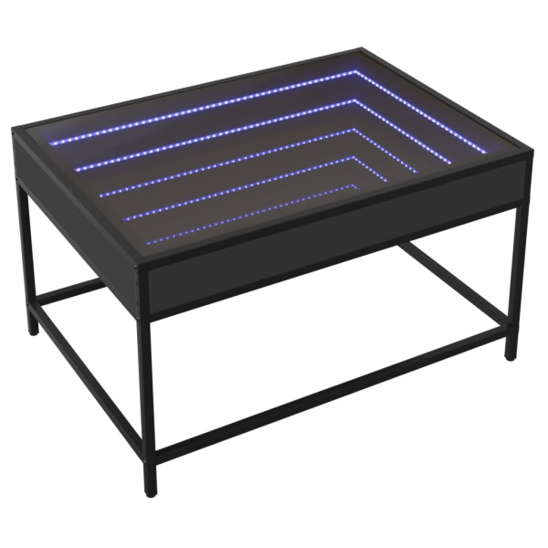 Mesa de centro con Infinity LED negro 70x50x41 cm M 2