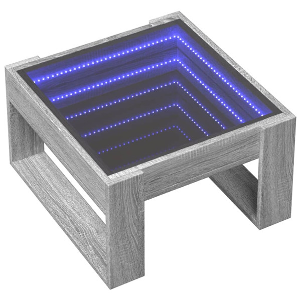 Mesa de centro luzes LED Infinity 50x53x30 cm cinzento sonoma M 3