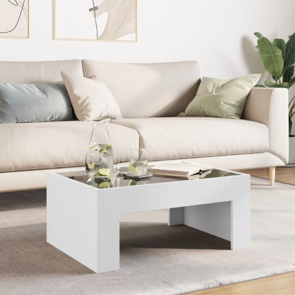 Mesa de centro con Infinity LED blanco 70x50x30 cm M 4