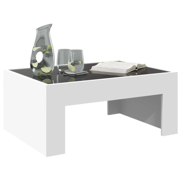 Mesa de centro luzes LED Infinity 70x50x30 cm branco M 5