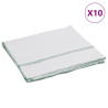 Panos de Limpeza 10 pcs 50x60 cm branco com riscas verdes 1