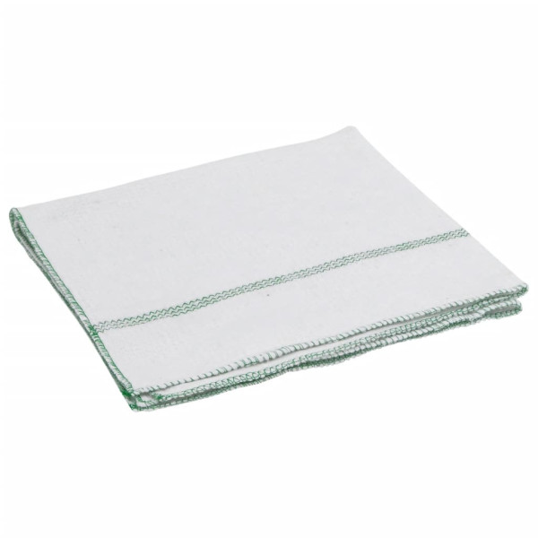 Panos de Limpeza 10 pcs 50x60 cm branco com riscas verdes M 2