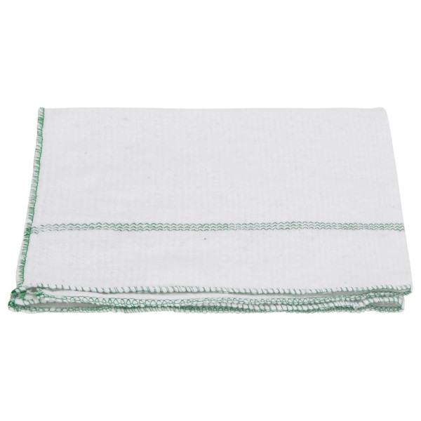 Bayetas 10 uds blancas con rayas verdes 50x60 cm M 4