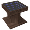 Mesa de centro y LED madera ingeniería marrón roble 50x50x45 cm 3