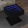 Mesa de centro c/ LEDs 50x50x45cm contraplacado preto brilhante 1