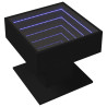 Mesa de centro c/ LEDs 50x50x45cm contraplacado preto brilhante 3
