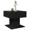 Mesa de centro c/ LEDs 50x50x45cm contraplacado preto brilhante 5