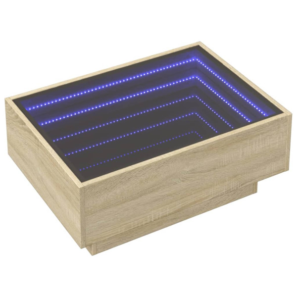 Mesa de centro y LED madera ingeniería roble Sonoma 70x50x30 cm M 3