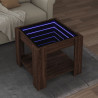 Mesa de centro y LED madera ingeniería marrón roble 53x53x45 cm 1