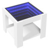 Mesa de centro con LED madera de ingeniería blanca 53x53x45 cm 3