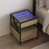 Mesa de cabeceira c/ LED Infinity 40x40x51 cm carvalho sonoma 1