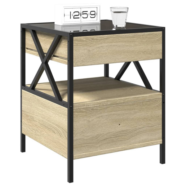 Mesa de cabeceira c/ LED Infinity 40x40x51 cm carvalho sonoma M 5