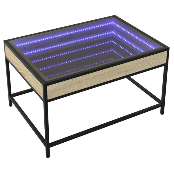 Mesa de centro con Infinity LED roble Sonoma 70x50x41 cm M 2
