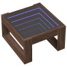 Mesa centro luzes LED Infinity 50x53x30 cm carvalho castanho 3