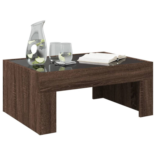 Mesa de centro luzes LED Infinity 70x50x30 cm carvalho castanho M 5