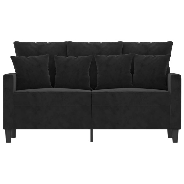 Sofá de 2 lugares veludo 120 cm preto M 3
