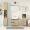 Set de muebles de baño 3 pzas madera contrachapada roble Sonoma 1