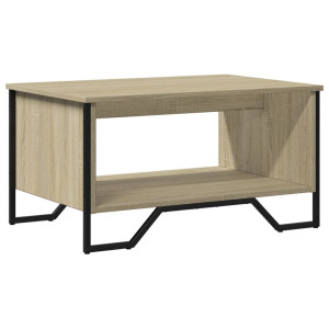 Mesa de centro madera de ingeniería roble Sonoma 75x51x40 cm H