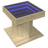 Mesa de centro y LED madera ingeniería roble Sonoma 50x50x45 cm 3