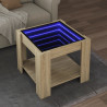 Mesa de centro y LED madera ingeniería roble Sonoma 53x53x45 cm 1