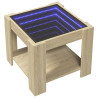 Mesa de centro y LED madera ingeniería roble Sonoma 53x53x45 cm 3