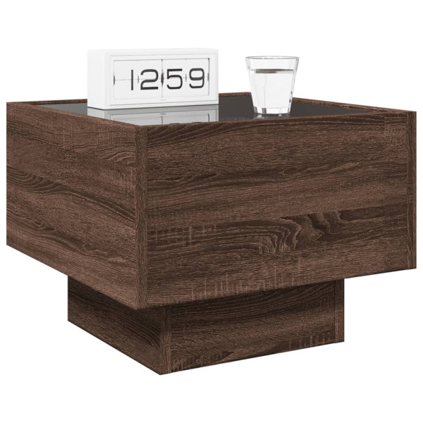 Mesa de cabeceira c/ LED Infinity 40x40x30 cm carvalho castanho M 5