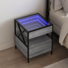 Mesa de cabeceira c/ LED Infinity 40x40x51 cm cinzento sonoma 1