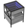 Mesa de centro con Infinity LED gris Sonoma 40x40x51 cm 3