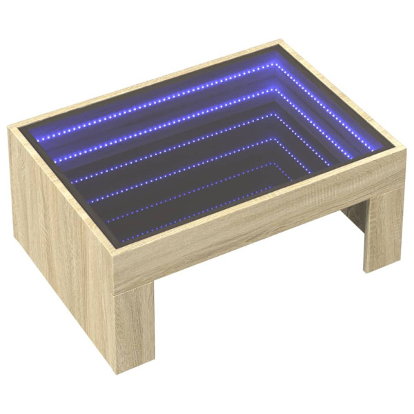 Mesa de centro luzes LED Infinity 70x50x30 cm carvalho sonoma M 3