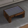 Mesa de centro luzes LED Infinity 70x50x30 cm carvalho fumado 1