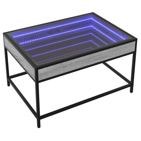Mesa de centro con Infinity LED gris Sonoma 70x50x41 cm M 2