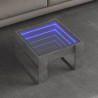 Mesa de centro con Infinity LED gris hormigón 50x53x30 cm 1