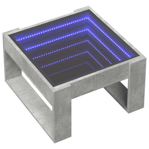 Mesa de centro luzes LED Infinity 50x53x30 cm cinzento cimento M 3