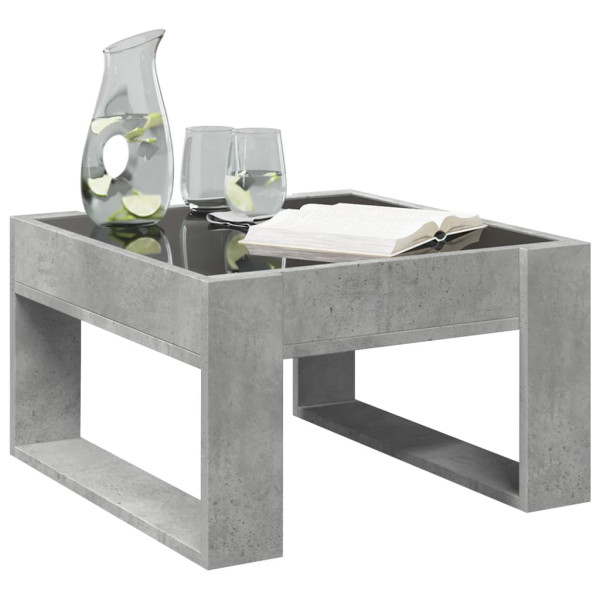 Mesa de centro con Infinity LED gris hormigón 50x53x30 cm M 5