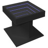 Mesa de centro c/ LEDs 50x50x45cm contraplacado preto brilhante 2