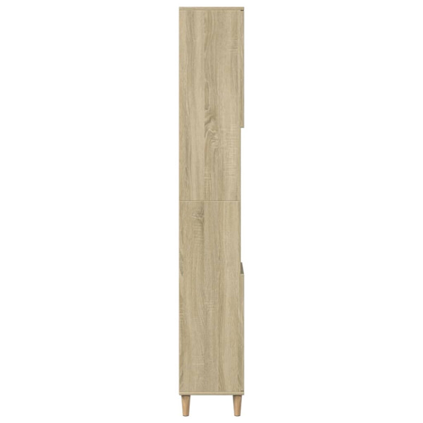 Armario de baño madera contrachapada roble Sonoma 30x30x190 cm M 5