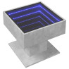 Mesa de centro y LED madera ingeniería gris hormigón 50x50x45cm 3