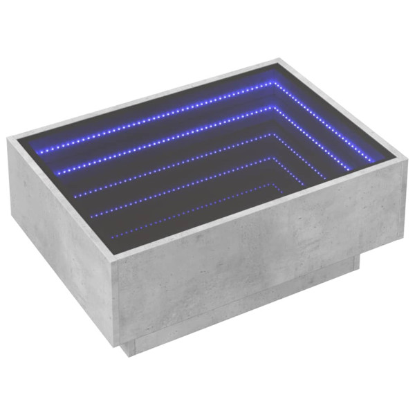 Mesa de centro y LED madera ingeniería gris hormigón 70x50x30cm M 3