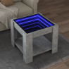 Mesa de centro y LED madera ingeniería gris hormigón 53x53x45cm 1