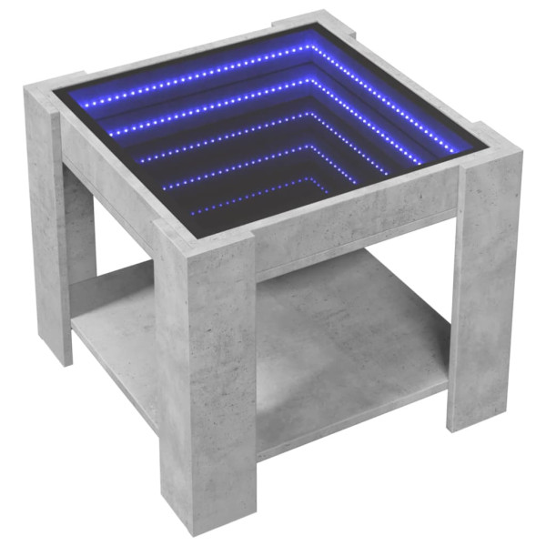Mesa de centro y LED madera ingeniería gris hormigón 53x53x45cm M 3