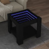 Mesa de centro c/ LEDs 53x53x45 cm derivados de madeira preto 1