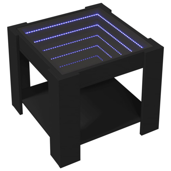 Mesa de centro con LED madera de ingeniería negro 53x53x45 cm M 3