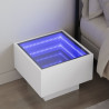 Mesita de noche con LED Infinity blanca 40x40x30 cm 1