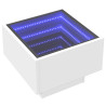 Mesa de cabeceira com luzes LED Infinity 40x40x30 cm branco 3
