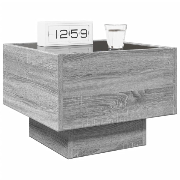 Mesa de cabeceira c/ LED Infinity 40x40x30 cm cinzento sonoma M 5