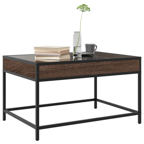 Mesa de centro luzes LED Infinity 70x50x41 cm carvalho castanho M 4