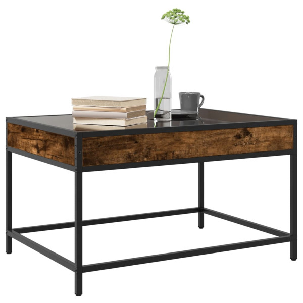 Mesa de centro con Infinity LED roble ahumado 70x50x41 cm M 4